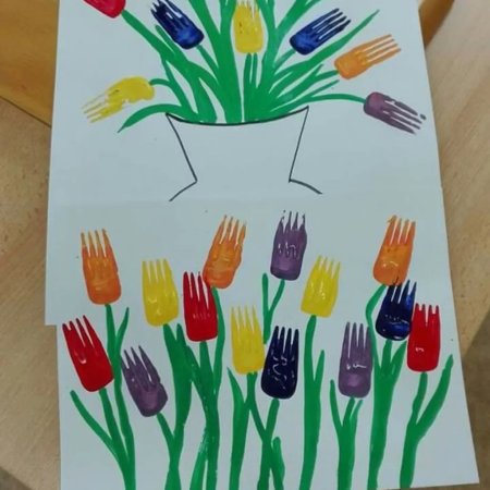 Рисование вилкой в детском саду