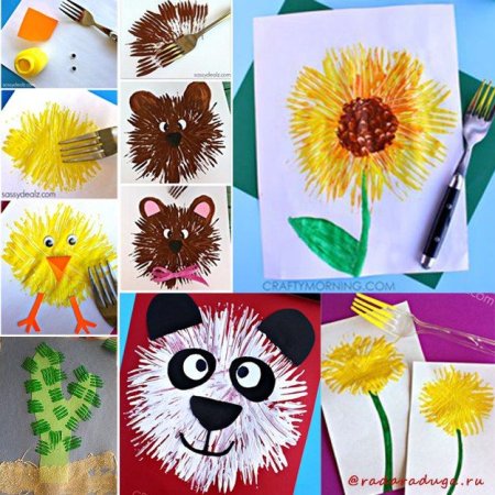 Нетрадиционное рисование вилкой