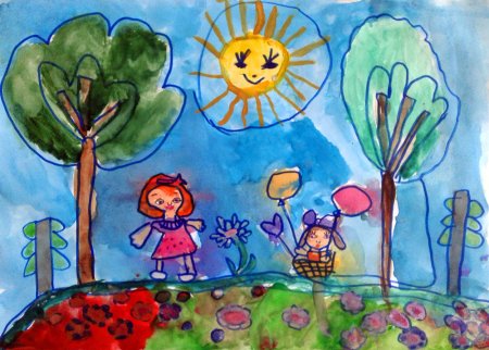 Рисунок на тему прогулка по парку