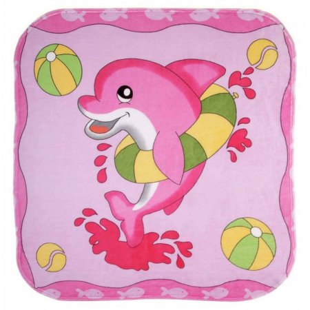 Плед велсофт с дельфинами