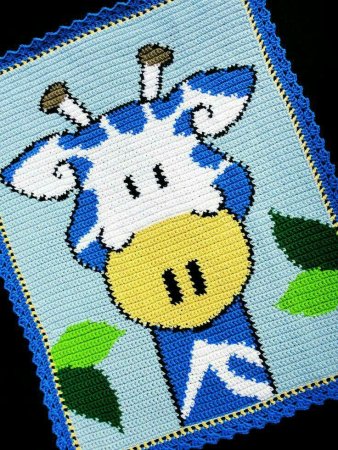 Плед детский вязаный с аппликацией