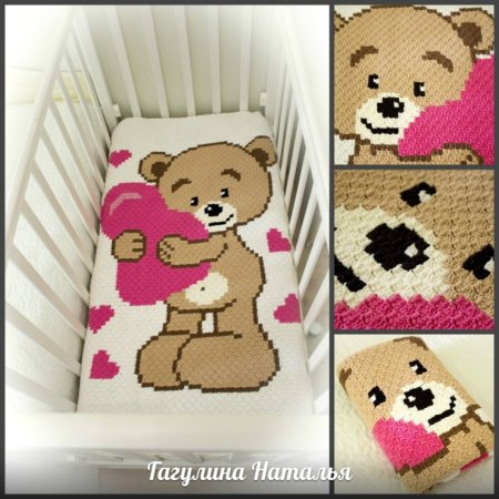 Детский плед в технике с2с