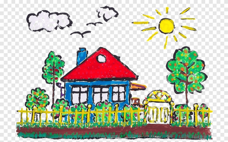 Деревенские дома рисование детям