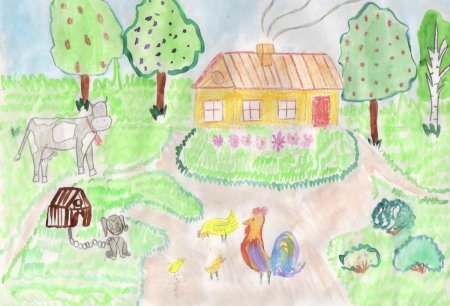 Детские рисунки деревни
