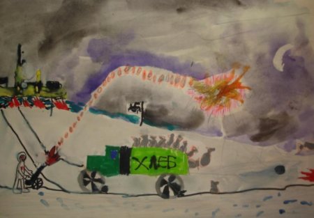 Дорога жизни блокадного Ленинграда рисунки детей карандашом