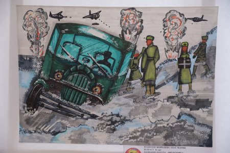 Рисунок дороги жизни блокадного Ленинграда