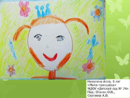 Рисунок в детский сад на тему "Мамина улыбка"