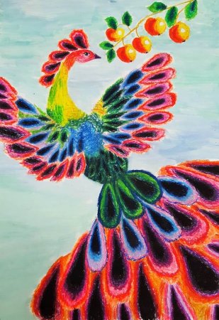 Птица счастья рисование