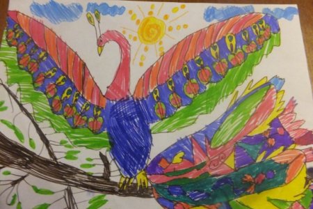 Птица счастья рисунок для детей