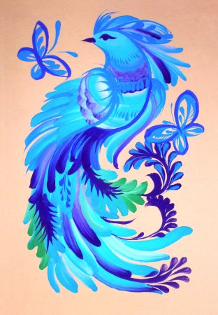 Петриковская роспись птицы