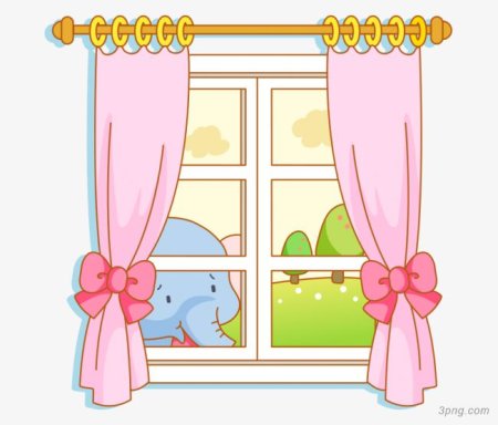 Окно со шторами для детей