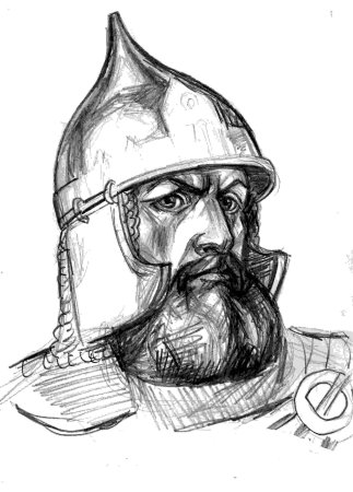 Александр Невский портрет чб