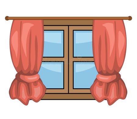 Окно со шторами для детей