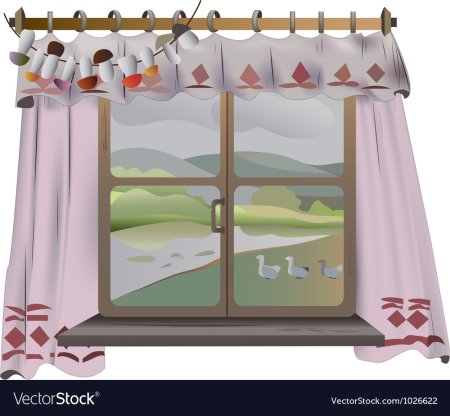 Окно избы вектор