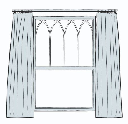 Макет окна со шторами