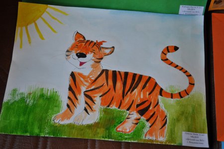 Рисование тигр в детском саду