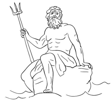 Посейдон Бог древней Греции рисунок