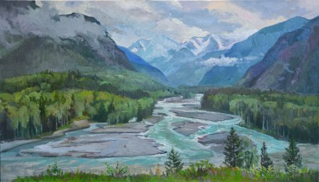 Живопись горы Алтая Катунь