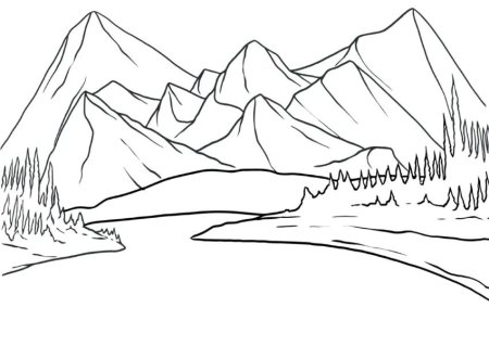 Горы раскраска для детей