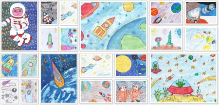 Выставка рисунков дорога в космос