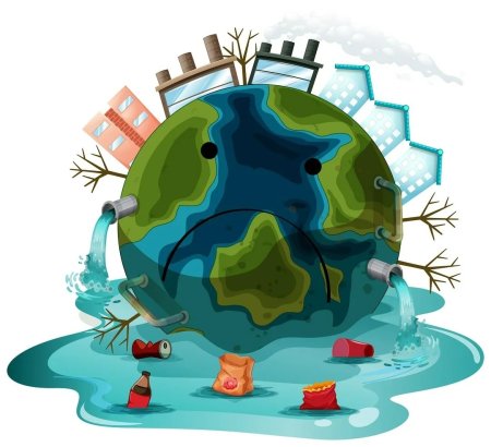 Загрязнение земли иллюстраций