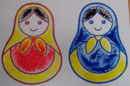 Рисование ср.гр. Веселые матрешки