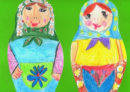 Рисование матрешек в детском садике