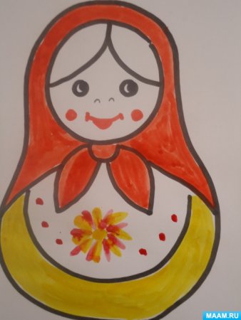 Рисование Матрешка в старшей группе