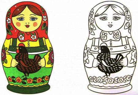 Матрёшка рисунок для детей