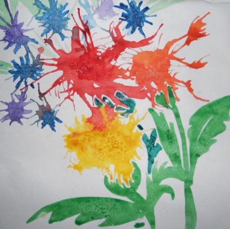 Кляксография осенний букет старшая группа