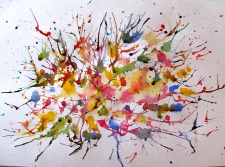 Кляксография с трубочкой техника