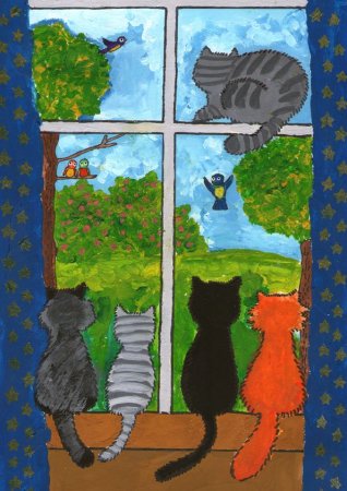 Кошка в кошке рисунок