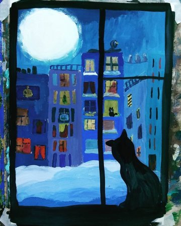 Кошки на окошке