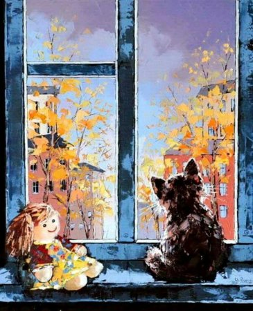 Александр Гунин художник картины коты