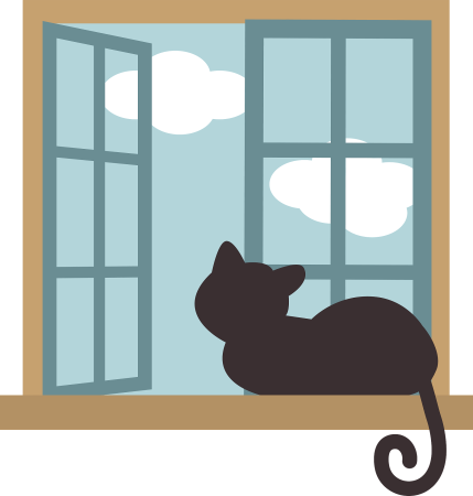 Кошка на фоне окна