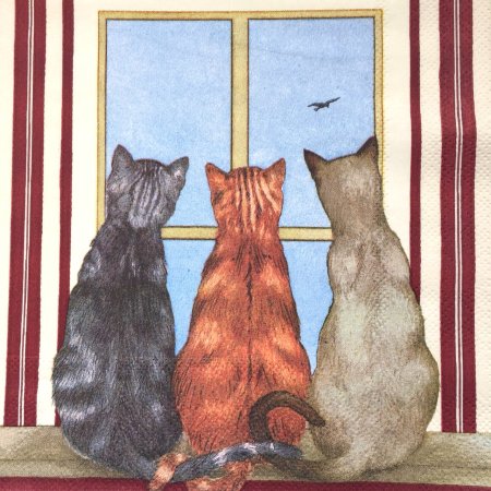 Кошка на окошке рисование