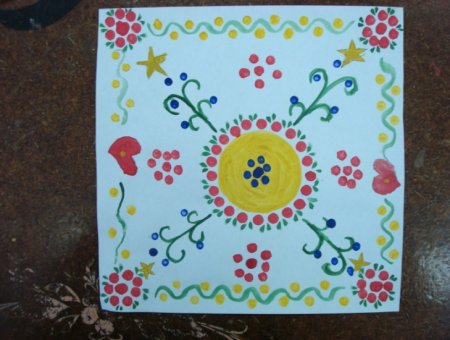 Декоративное рисование на квадрате