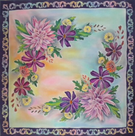 Рисунок платка с узорами