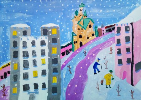 Зимний город : Раскраски зима