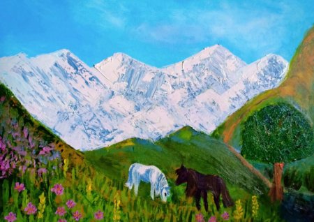 Горы красками кавказские