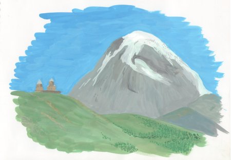 Грузинские горы рисунок