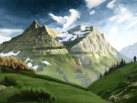 Нарисовать горы