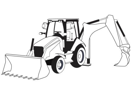 Раскраска экскаватор погрузчик JCB