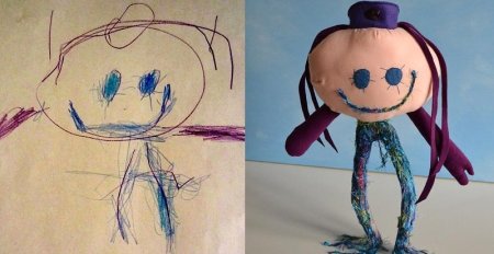 Игрушки сшитые по детским рисункам