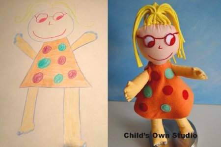 Куклы сшитые по детским рисункам