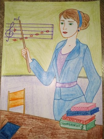 Мой любимый учитель рисунок на конкурс