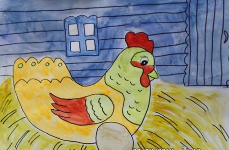 Рис к сказке Курочка Ряба