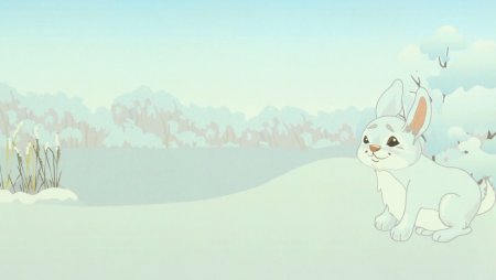 Зайчик зимой для детей