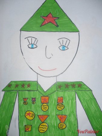 Детский рисунок солдата