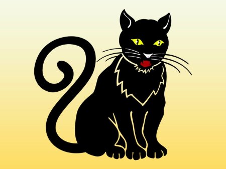 Черная кошка рисунок